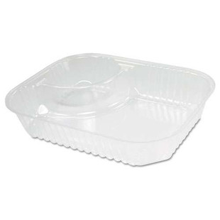 Clearpac Large Nacho Tray, 2-compartments, 3.3 Oz, 6.2 X 6.2 X 1.6, Clear, 500/carton