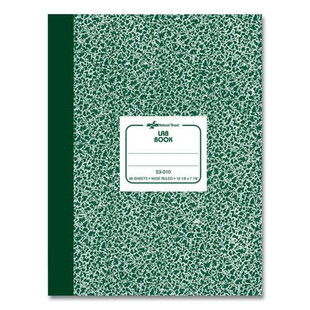 Lab Notebook, Wide/legal Rule, Green Marble Cover, 10.13 X 7.88, 96 Sheets