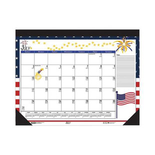 Recycled Desk Pad Calendar, Earthscapes Seasonal Artwork, 22 X 17, Black Binding/corners,12-month (july-june): 2022-2023
