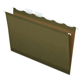 Ready-tab Extra Capacity Reinforced Colored Hanging Folders, Letter Size, 1/5-cut Tab, Standard Green, 20/box