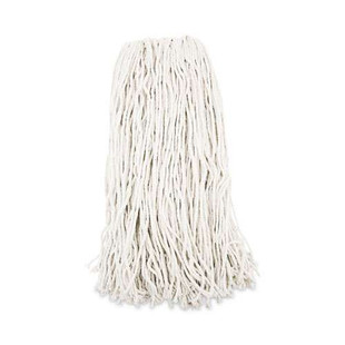 Mop Head, Premium Standard Head, Cotton Fiber, 32oz, White, 12/carton