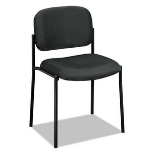 Vl606 Stacking Guest Chair Without Arms, Supports Up To 250 Lb, Charcoal Seat/back, Black Base