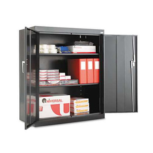 Assembled 42" High Heavy-duty Welded Storage Cabinet, Two Adjustable Shelves, 36w X 18d, Black