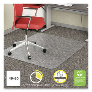 Economat Occasional Use Chair Mat, Low Pile Carpet, Roll, 46 X 60, Rectangle, Clear