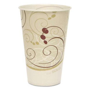 Symphony Treated-paper Cold Cups, 12 Oz, White/beige/red, 100/bag, 20 Bags/carton