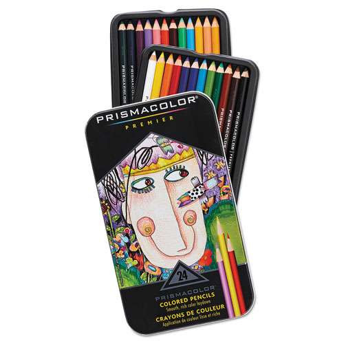 Premier Colored Pencil, 3 Mm, 2b (#1), Assorted Lead/barrel Colors, 24/pack
