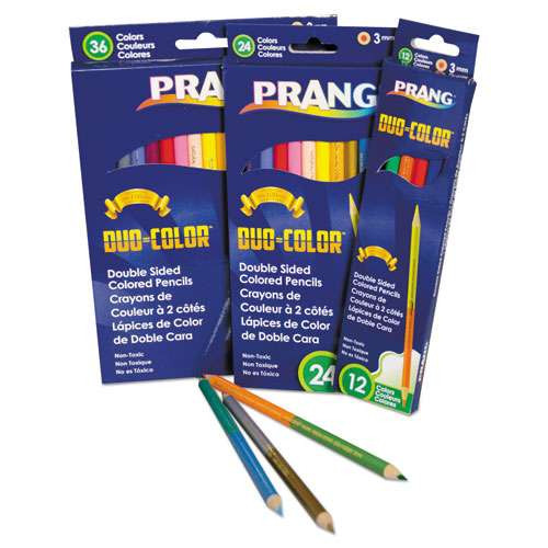 Duo-color Colored Pencil Sets, 3 Mm, 2b (#1), Assorted Lead/barrel Colors, 18/pack Duo-color Colored Pencil Sets, 3 Mm, 2b (#1), Assorted Lead/barrel Colors, 18/pack