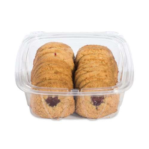 Clearpac Safeseal Tamper-resistant, Tamper-evident Containers, Flat Lid, 48 Oz, 7.8 X 8.1 X 2.5, Clear, 100/bag, 2 Bags/ct