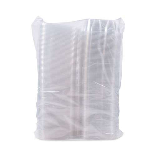 Clearpac Safeseal Tamper-resistant, Tamper-evident Containers, Flat Lid, 48 Oz, 7.8 X 8.1 X 2.5, Clear, 100/bag, 2 Bags/ct