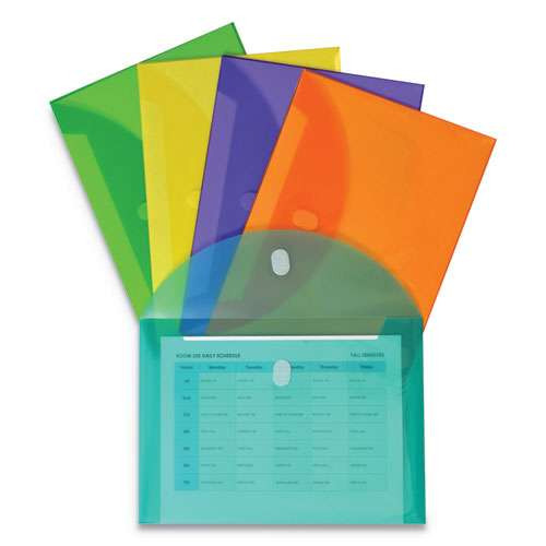 Reusable Poly Envelope, Hook And Loop Closure, 8.5 X 11, Assorted, 10/pack Reusable Poly Envelope, Hook And Loop Closure, 8.5 X 11, Assorted, 10/pack