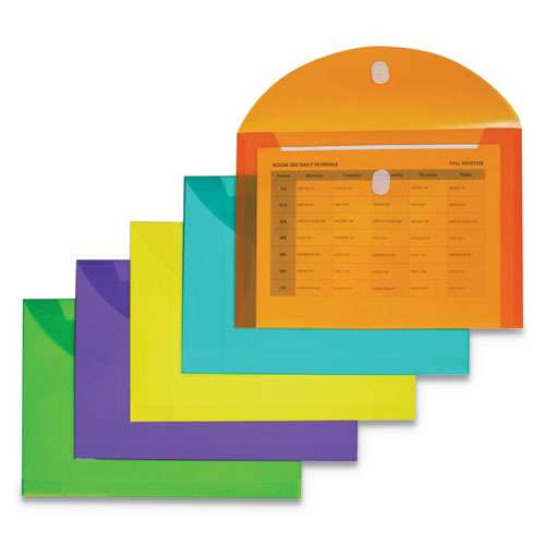 Reusable Poly Envelope, Hook And Loop Closure, 8.5 X 11, Assorted, 10/pack Reusable Poly Envelope, Hook And Loop Closure, 8.5 X 11, Assorted, 10/pack