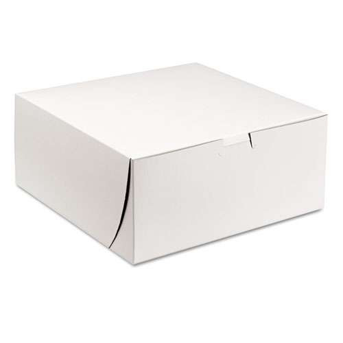 Tuck-top Bakery Boxes, 9 X 9 X 4, White, 200/carton Tuck-top Bakery Boxes, 9 X 9 X 4, White, 200/carton