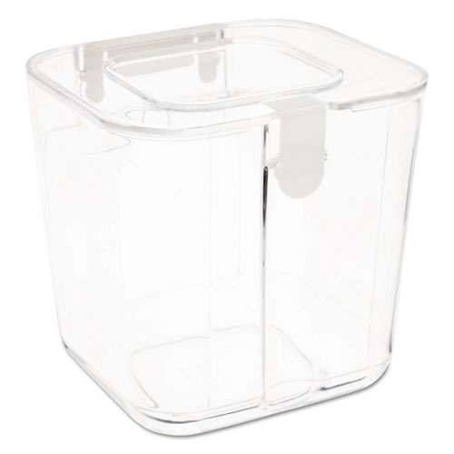 Stackable Caddy Organizer With S, M And L Containers, Plastic, 10.5 X 14 X 6.5, White Caddy/clear Containers Stackable Caddy Organizer With S, M And L Containers, Plastic, 10.5 X 14 X 6.5, White Caddy/clear Containers