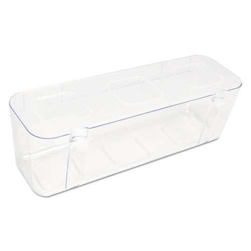 Stackable Caddy Organizer With S, M And L Containers, Plastic, 10.5 X 14 X 6.5, White Caddy/clear Containers Stackable Caddy Organizer With S, M And L Containers, Plastic, 10.5 X 14 X 6.5, White Caddy/clear Containers
