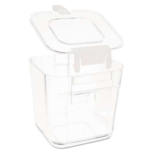 Stackable Caddy Organizer With S, M And L Containers, Plastic, 10.5 X 14 X 6.5, White Caddy/clear Containers Stackable Caddy Organizer With S, M And L Containers, Plastic, 10.5 X 14 X 6.5, White Caddy/clear Containers