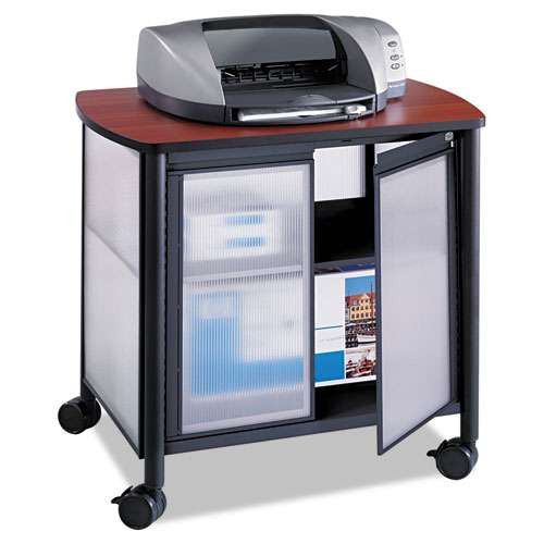 Impromptu Deluxe Machine Stand W/doors, 34.75w X 25.5d X 30.75h, Black/cherry