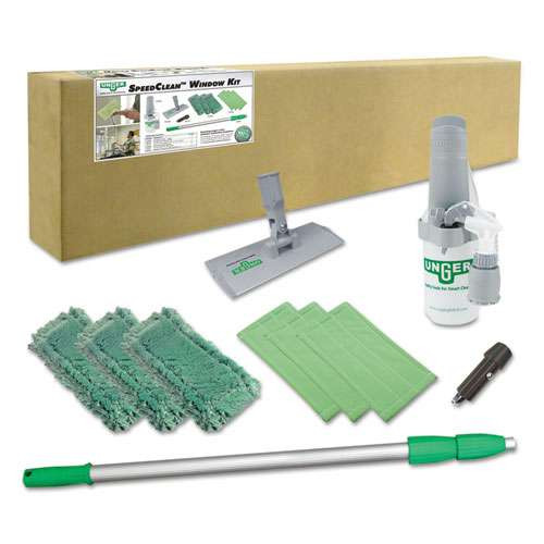 Speedclean Window Cleaning Kit, 72" To 80", Extension Pole With 8" Pad Holder, Silver/green Speedclean Window Cleaning Kit, 72" To 80", Extension Pole With 8" Pad Holder, Silver/green