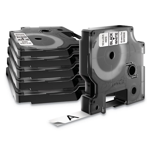 D1 Standard Labels, 0.5" X 23 Ft, Black Print On White Tape, 6/pack D1 Standard Labels, 0.5" X 23 Ft, Black Print On White Tape, 6/pack