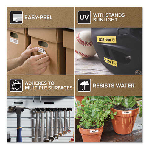 D1 Standard Labels, 0.5" X 23 Ft, Black Print On White Tape, 6/pack D1 Standard Labels, 0.5" X 23 Ft, Black Print On White Tape, 6/pack