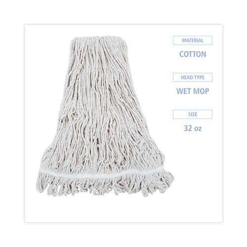 Mop Head, Pro Loop Web/tailband, Premium Standard Head, Cotton, 32-oz., White
