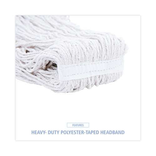 Mop Head, Pro Loop Web/tailband, Premium Standard Head, Cotton, 32-oz., White