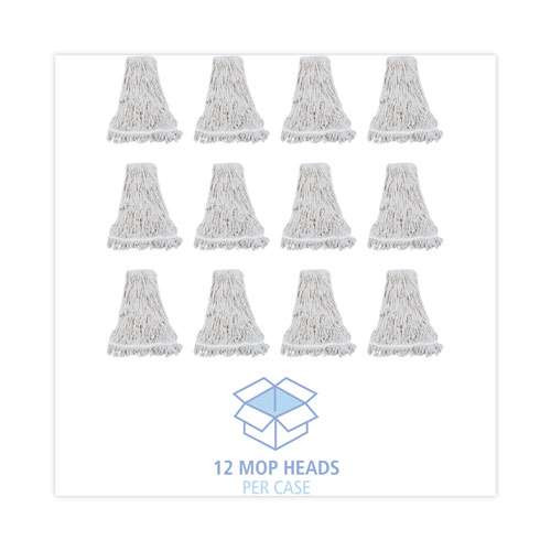 Mop Head, Pro Loop Web/tailband, Premium Standard Head, Cotton, 32-oz., White
