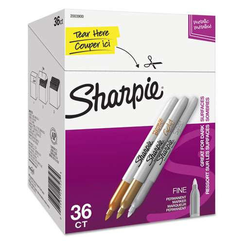 Metallic Fine Point Permanent Marker Value Pack, Fine Bullet Tip, Assorted Colors, 36/pack Metallic Fine Point Permanent Marker Value Pack, Fine Bullet Tip, Assorted Colors, 36/pack