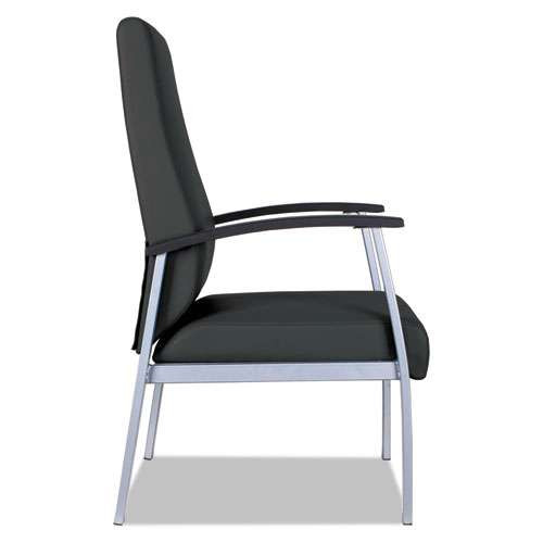 Alera Metalounge Series High-back Guest Chair, 24.6" X 26.96" X 42.91", Black Seat/back, Silver Base
