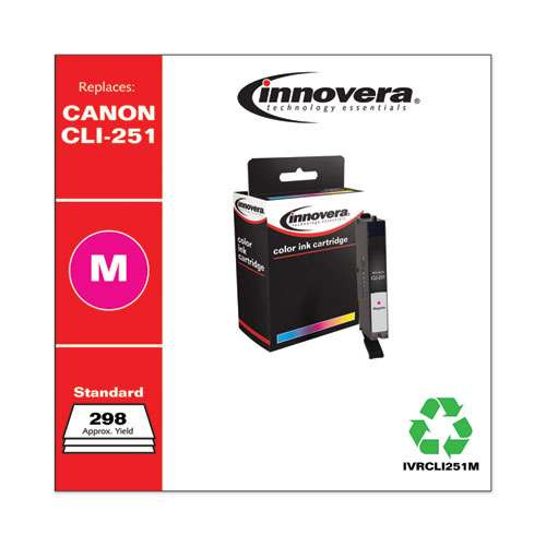 Remanufactured Magenta Ink, Replacement For Cli-251 (6515b001), 298 Page-yield Remanufactured Magenta Ink, Replacement For Cli-251 (6515b001), 298 Page-yield