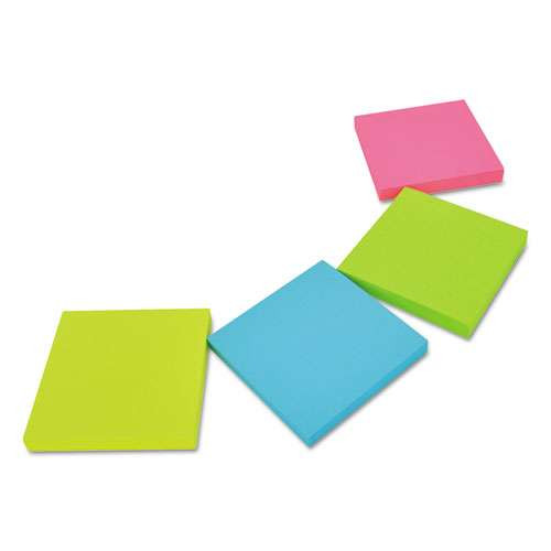 Self-stick Note Pads, 3" X 3", Assorted Neon Colors, 100 Sheets/pad, 12 Pads/pack Self-stick Note Pads, 3" X 3", Assorted Neon Colors, 100 Sheets/pad, 12 Pads/pack