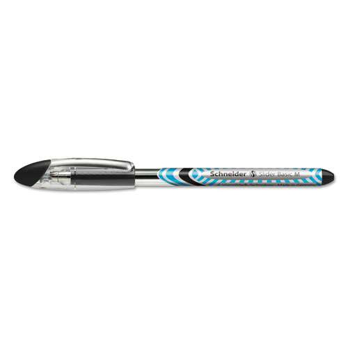 Schneider Slider Stick Ballpoint Pen, 0.8mm, Black Ink, Blue/silver/black Barrel, 10/box