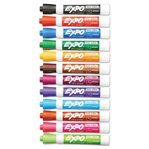 Low-odor Dry-erase Marker, Broad Chisel Tip, Assorted Colors, 16/set Low-odor Dry-erase Marker, Broad Chisel Tip, Assorted Colors, 16/set