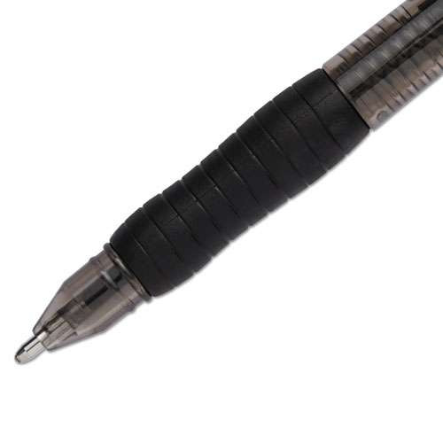 Profile Stick Ballpoint Pen, 1.4mm, Black Ink, Translucent Black Barrel, Dozen