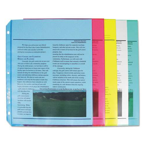 Colored Polypropylene Sheet Protectors, Assorted Colors, 2", 11 X 8.5, 50/box Colored Polypropylene Sheet Protectors, Assorted Colors, 2", 11 X 8.5, 50/box