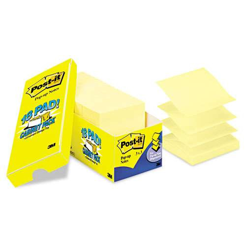 Original Canary Yellow Pop-up Refill Value Pack, 3" X 3", Canary Yellow, 100 Sheets/pad, 24 Pads/pack