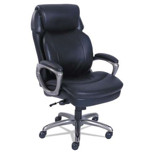 Cosset High-back Executive Chair, Supports Up To 275 Lb, 18.75" To 21.75" Seat Height, Black Seat/back, Slate Base Cosset High-back Executive Chair, Supports Up To 275 Lb, 18.75" To 21.75" Seat Height, Black Seat/back, Slate Base