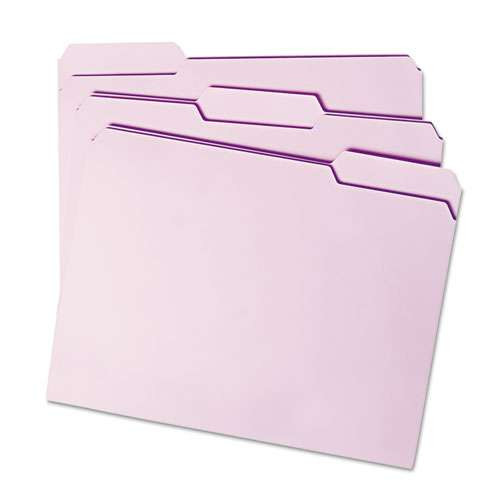 Reinforced Top Tab Colored File Folders, 1/3-cut Tabs: Assorted, Letter Size, 0.75" Expansion, Lavender, 100/box Reinforced Top Tab Colored File Folders, 1/3-cut Tabs: Assorted, Letter Size, 0.75" Expansion, Lavender, 100/box