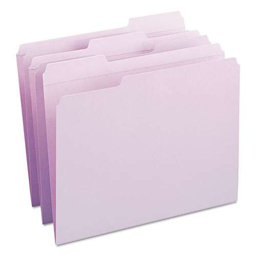 Reinforced Top Tab Colored File Folders, 1/3-cut Tabs: Assorted, Letter Size, 0.75" Expansion, Lavender, 100/box Reinforced Top Tab Colored File Folders, 1/3-cut Tabs: Assorted, Letter Size, 0.75" Expansion, Lavender, 100/box