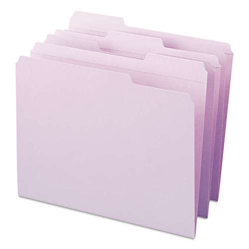 Reinforced Top Tab Colored File Folders, 1/3-cut Tabs: Assorted, Letter Size, 0.75" Expansion, Lavender, 100/box Reinforced Top Tab Colored File Folders, 1/3-cut Tabs: Assorted, Letter Size, 0.75" Expansion, Lavender, 100/box
