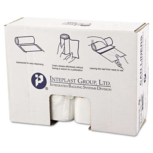 High-density Interleaved Commercial Can Liners, 45 Gal, 12 Microns, 40" X 48", Clear, 250/carton High-density Interleaved Commercial Can Liners, 45 Gal, 12 Microns, 40" X 48", Clear, 250/carton