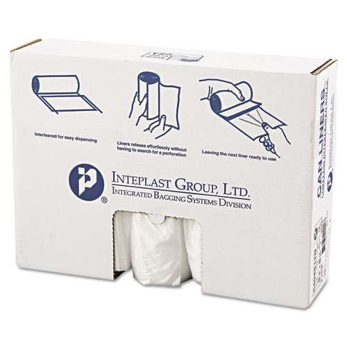 High-density Interleaved Commercial Can Liners, 45 Gal, 12 Microns, 40" X 48", Clear, 250/carton High-density Interleaved Commercial Can Liners, 45 Gal, 12 Microns, 40" X 48", Clear, 250/carton