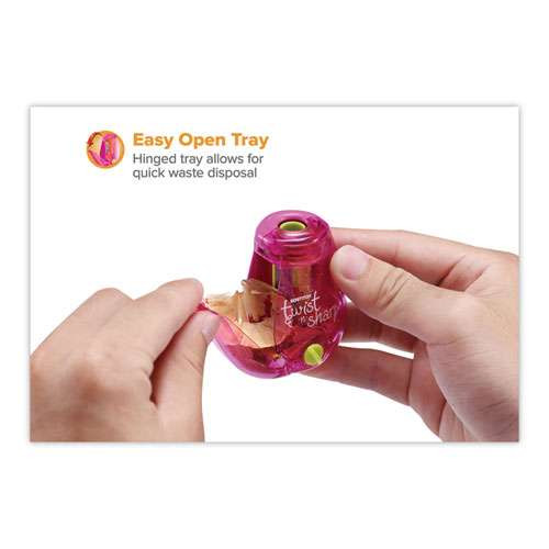 Twist-n-sharp Pencil Sharpener, One-hole, 3.5 X 1.25 X 5.5, Randomly Assorted Colors, 6/pack Twist-n-sharp Pencil Sharpener, One-hole, 3.5 X 1.25 X 5.5, Randomly Assorted Colors, 6/pack
