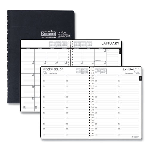 24/7 Recycled Daily Appointment Book/monthly Planner, 10 X 7, Black Cover, 12-month (jan To Dec): 2025 24/7 Recycled Daily Appointment Book/monthly Planner, 10 X 7, Black Cover, 12-month (jan To Dec): 2025