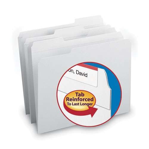 Reinforced Top Tab Colored File Folders, 1/3-cut Tabs: Assorted, Letter Size, 0.75" Expansion, White, 100/box Reinforced Top Tab Colored File Folders, 1/3-cut Tabs: Assorted, Letter Size, 0.75" Expansion, White, 100/box