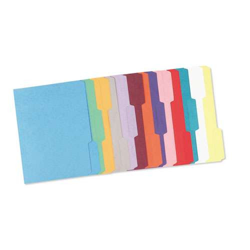Reinforced Top Tab Colored File Folders, 1/3-cut Tabs: Assorted, Letter Size, 0.75" Expansion, White, 100/box Reinforced Top Tab Colored File Folders, 1/3-cut Tabs: Assorted, Letter Size, 0.75" Expansion, White, 100/box