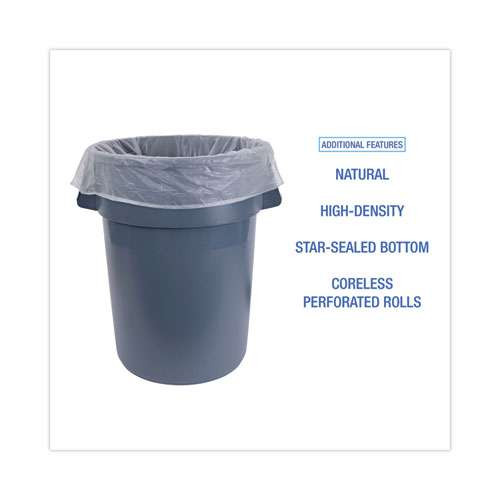 High-density Can Liners, 56 Gal, 19 Microns, 43" X 47", Natural, 150/carton High-density Can Liners, 56 Gal, 19 Microns, 43" X 47", Natural, 150/carton