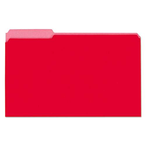 Interior File Folders, 1/3-cut Tabs: Assorted, Legal Size, 11-pt Stock, Red, 100/box Interior File Folders, 1/3-cut Tabs: Assorted, Legal Size, 11-pt Stock, Red, 100/box
