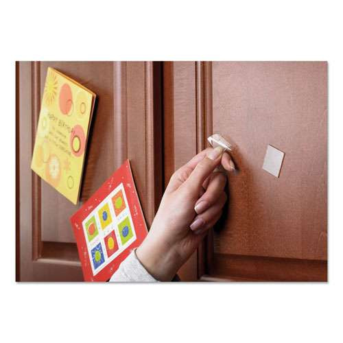 Restickable Mounting Tabs, Removable, Repositionable, Holds Up To 1 Lb (4 Tabs), 1 X 1, Clear, 18/pack Restickable Mounting Tabs, Removable, Repositionable, Holds Up To 1 Lb (4 Tabs), 1 X 1, Clear, 18/pack