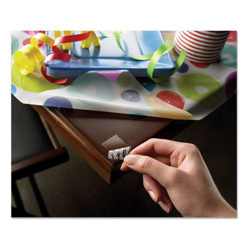 Restickable Mounting Tabs, Removable, Repositionable, Holds Up To 1 Lb (4 Tabs), 1 X 1, Clear, 18/pack Restickable Mounting Tabs, Removable, Repositionable, Holds Up To 1 Lb (4 Tabs), 1 X 1, Clear, 18/pack