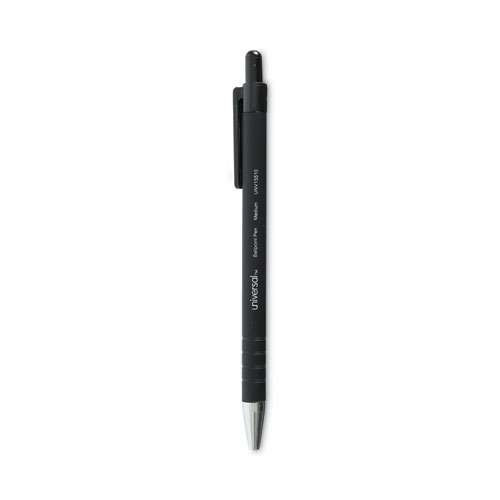 Ballpoint Pen, Retractable, Medium 1 Mm, Black Ink, Black Barrel, Dozen Ballpoint Pen, Retractable, Medium 1 Mm, Black Ink, Black Barrel, Dozen